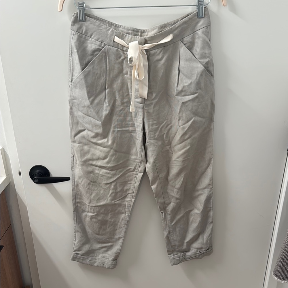 Aritzia gray linen pants